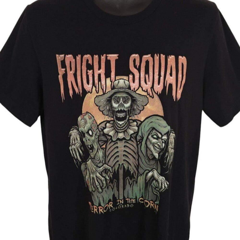 Terror In The Corn T Shirt Mens Size Medium Black Fright Squad Colorado Maze